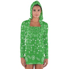 St Patricks Day Pattern Long Sleeve Hooded T-shirt by Valentinaart