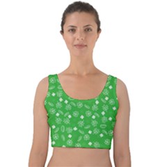 St Patricks Day Pattern Velvet Crop Top by Valentinaart