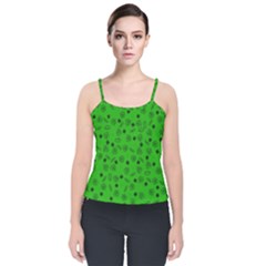 St Patricks Day Pattern Velvet Spaghetti Strap Top by Valentinaart