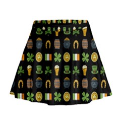 St Patricks Day Pattern Mini Flare Skirt by Valentinaart