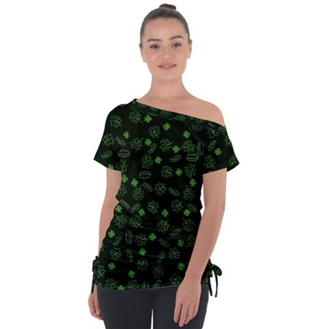 St Patricks Day Pattern Tie-up Tee by Valentinaart