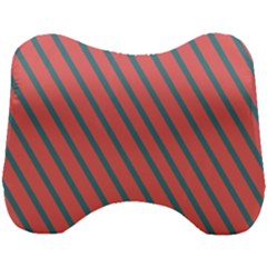 Living Coral Diagonal Stripes Head Support Cushion by LoolyElzayat