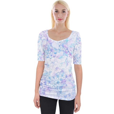 Blossom In A Hundred - Wide Neckline Tee by WensdaiAmbrose