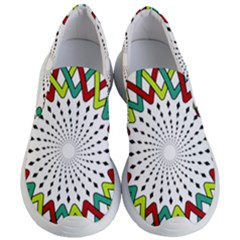 Round Star Colors Illusion Mandala Women s Lightweight Slip Ons by Mariart