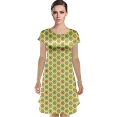 A Hexagonal Pattern Unidirectional Cap Sleeve Nightdress by Pakrebo