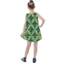 White Flowers Green Damask Kids  Summer Dress View2