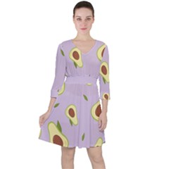 Avocado Green With Pastel Violet Background2 Avocado Pastel Light Violet Ruffle Dress by genx