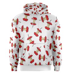 Red Apple Core Funny Retro Pattern Half On White Background Men s Pullover Hoodie by genx