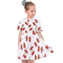 Red Apple Core Funny Retro Pattern Half on white background Kids  Sailor Dress View1