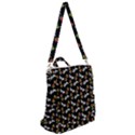 Lamb Pattern Black Crossbody Backpack View2