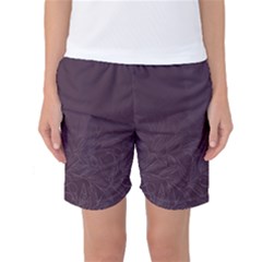 Organic Olive Leaves Pattern Hand Drawn Purple Red Wine Women s Basketball Shorts by genx