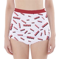 Funny Bacon Slices Pattern Infidel Red Meat High-waisted Bikini Bottoms by genx