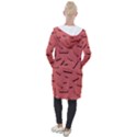 Funny Bacon Slices Pattern infidel vintage red meat background  Hooded Pocket Cardigan View2