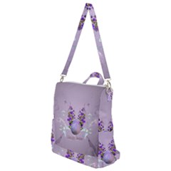 Happy Easter, Easter Egg With Flowers In Soft Violet Colors Crossbody Backpack by FantasyWorld7