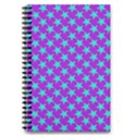 Turquoise Stars Pattern On Purple 5.5  x 8.5  Notebook View1