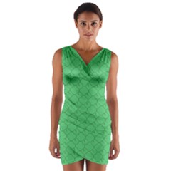 Clover Quatrefoil Pattern Wrap Front Bodycon Dress by emilyzragz