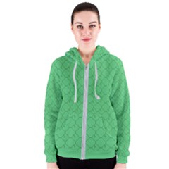 Clover Quatrefoil Pattern Women s Zipper Hoodie by emilyzragz