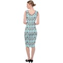 Easter Damask Pattern Robins Egg Blue and Brown Sleeveless Pencil Dress View4