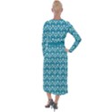 Easter Damask Pattern Deep Teal Blue and White Velvet Maxi Wrap Dress View2