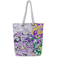 Sketchlines01 Full Print Rope Handle Tote (small) by PurpleDuckyDesigns