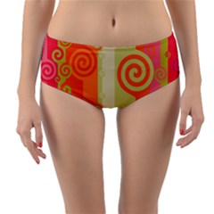 Ring Kringel Background Abstract Red Reversible Mid-waist Bikini Bottoms by Mariart