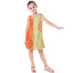 Ring Kringel Background Abstract Red Kids  Sleeveless Dress by Mariart