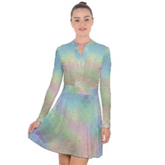 Pastel Mermaid Sparkles Long Sleeve Panel Dress by retrotoomoderndesigns