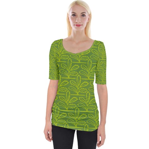 Oak Tree Nature Ongoing Pattern Wide Neckline Tee by Mariart