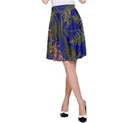 Fern Blue A-line Skirt by snowwhitegirl