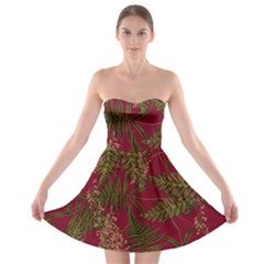 Fern Red Strapless Bra Top Dress by snowwhitegirl