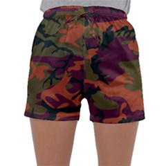 Camouflage Orange Sleepwear Shorts by snowwhitegirl