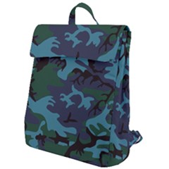 Camouflage Blue Flap Top Backpack by snowwhitegirl