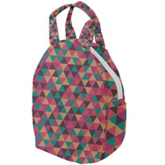 Retro Orange Green Geometric Pattern Travel Backpacks by snowwhitegirl