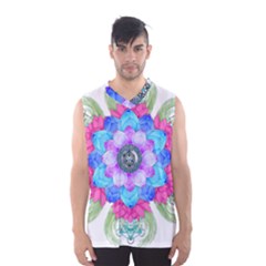 Lotus Flower Bird Metatron s Cube Men s Basketball Tank Top by Pakrebo