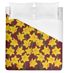 Yellow Daffodils Pattern Duvet Cover (queen Size) by Valentinaart