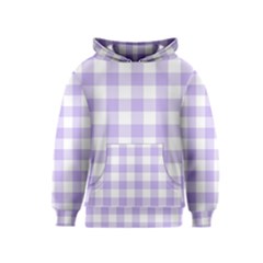 Lavender Gingham Kids  Pullover Hoodie by retrotoomoderndesigns