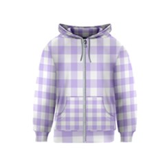 Lavender Gingham Kids  Zipper Hoodie by retrotoomoderndesigns