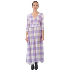 Lavender Gingham Button Up Boho Maxi Dress by retrotoomoderndesigns