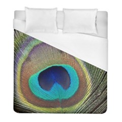 Peacock Feather Close Up Macro Duvet Cover (full/ Double Size) by Pakrebo