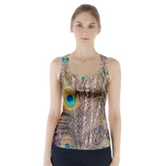 Pen Peacock Wheel Plumage Colorful Racer Back Sports Top by Pakrebo