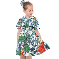 Moon And Flowers Abstract Kids  Sailor Dress by okhismakingart