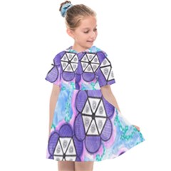 Hexagonal Flowers Kids  Sailor Dress by okhismakingart