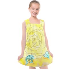 Neutral Rose Watercolor Kids  Cross Back Dress by okhismakingart