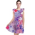 Floral Jungle Purple Tie Up Tunic Dress View1