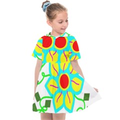 Digital Flower Kids  Sailor Dress by okhismakingart