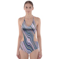 Electric Field Art Xxviii Cut-out One Piece Swimsuit by okhismakingart