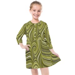 Electric Field Art Xxxiv Kids  Quarter Sleeve Shirt Dress by okhismakingart