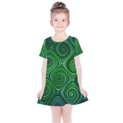 Electric Field Art Xliv Kids  Simple Cotton Dress by okhismakingart