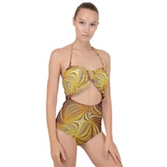 Electric Field Art L Scallop Top Cut Out Swimsuit by okhismakingart