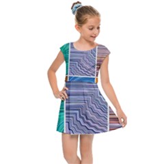 Electric Field Art Collage I Kids  Cap Sleeve Dress by okhismakingart